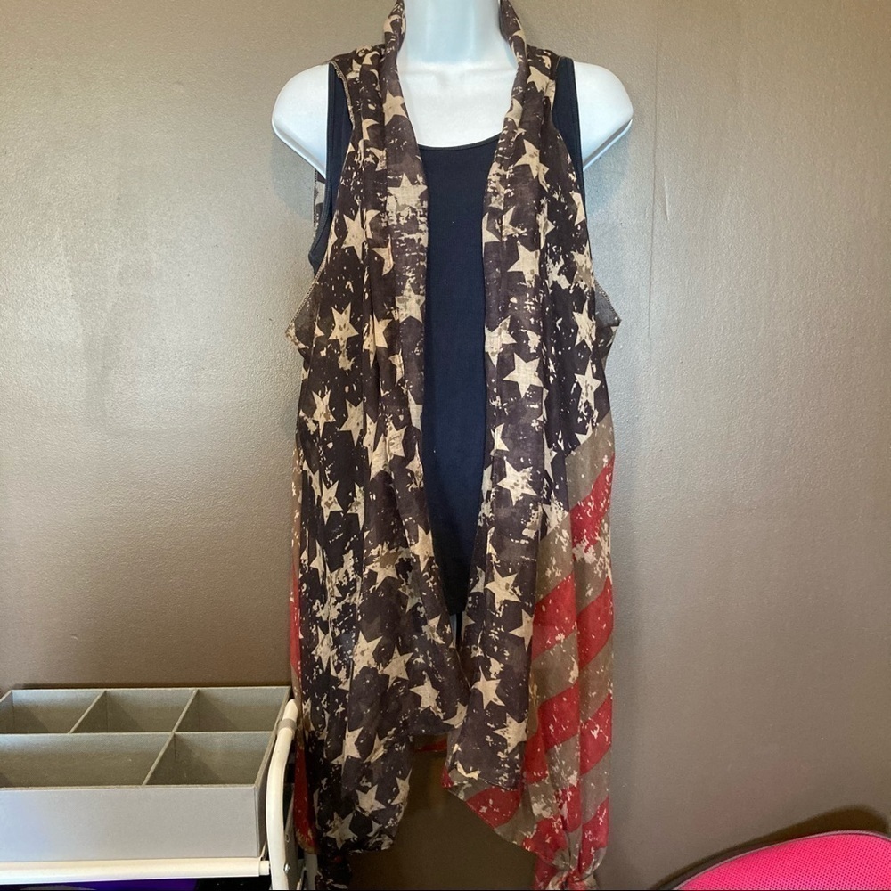 Sheer Patriotic Flag Vest